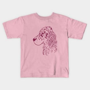 English Setter (Pink and Plum) Kids T-Shirt